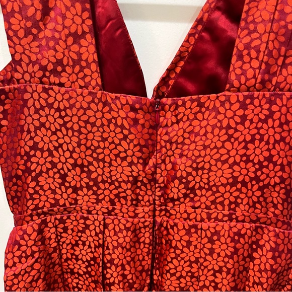 Ann Louise Roswald - Red Silk Dress w/ pockets - Size UK 10/US 4-6 - Picture 7 of 11
